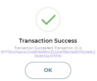 WAXP transaction Success